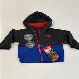 Infants The North Face Black and Blue Hooded Rain Jacket - 3-6M - NWT